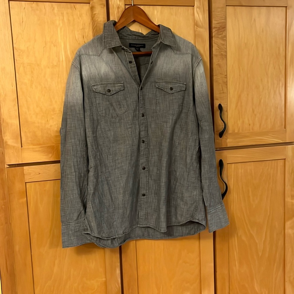 Banana Republic Men’s slim fit casual shirt Gray, size XL/17-17.5